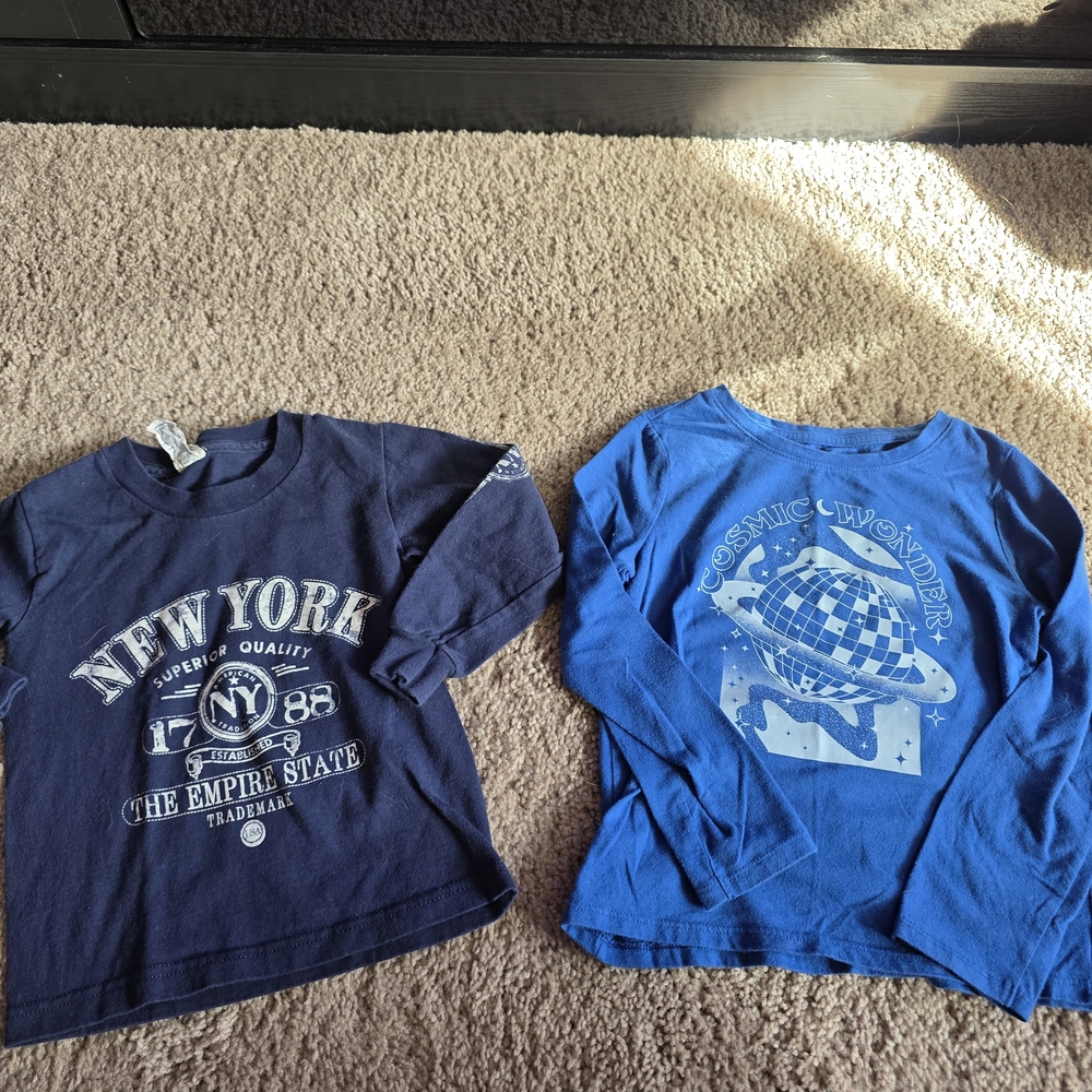 Kids Blue Graphic Long Sleeve Shirt